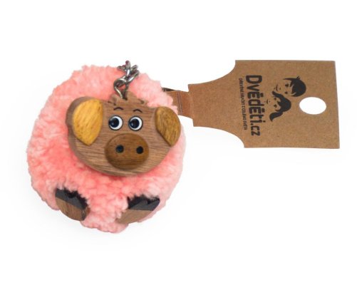 2Kids Toys Holzschlüsselanhänger Pompon Schwein