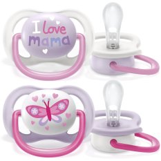 Philips AVENT Schnuller Ultra air Text 0-6m Mädchen, 2 Stk.