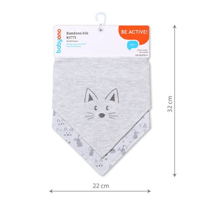 BABYONO Pamut előke Kitty 2 db, 0m+