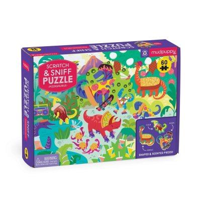 Puzzle Mudpuppy Pizzasaurus 60 pièces parfumé
