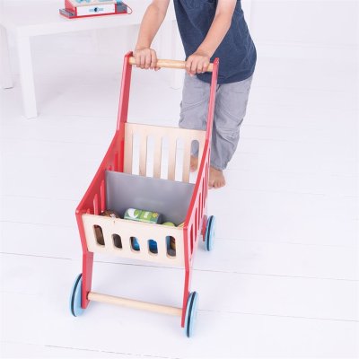 Bigjigs Toys Holz Einkaufswagen Supermarkt
