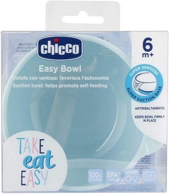 CHICCO Silicone bowl with suction cup blue-green 6m+