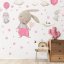 Αυτοκόλλητο τοίχου - Κουνελάκια με αστέρια για κοριτσάκι