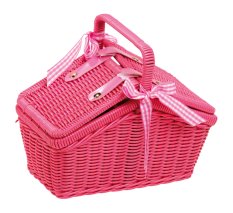small foot Panier de pique-nique rose avec vaisselle