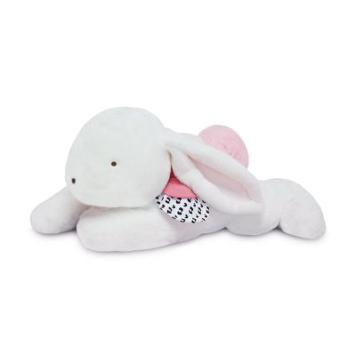 Doudou Lapin en peluche avec pompon rose 65 cm