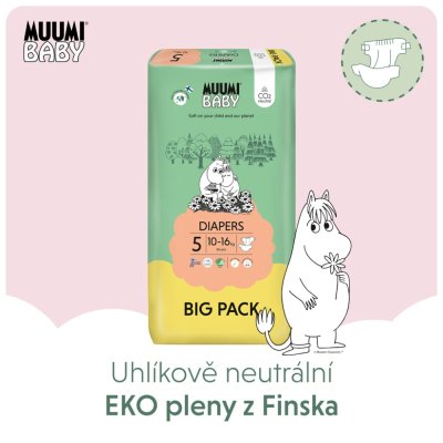 MUUMI Baby 5 Maxi+ 10–16 kg (66 ks), eko pleny