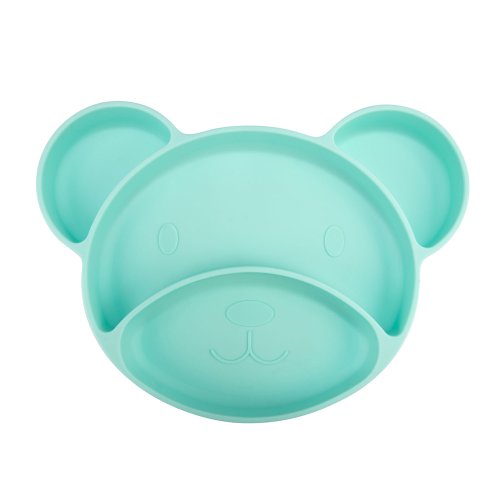 CANPOL BABIES Assiette divisée en silicone avec ventouse Ours en peluche turquoise