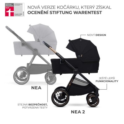 KINDERKRAFT Kombinirani voziček Nea 2 2v1 Midnigth Black