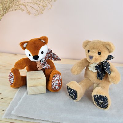 Doudou Histoire d'Ours Ami en peluche ours brun clair 25 cm