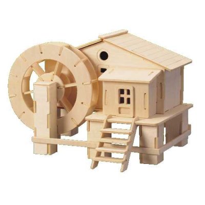 Woodcraft Trä 3D-pussel Vattenkvarn