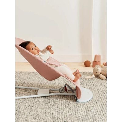 BABYBJÖRN Lounger Bliss Dusty pink Petal Woven, hellgraue Konstruktion