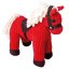 BINO Corduroy paard met geluiden - rood