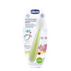 CHICCO Spoon silikoni Pehmeä vihreä 6m+