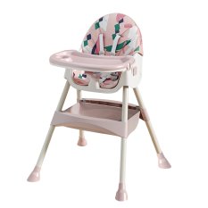 Dětská jídelní židlička 2v1 Comfort - Růžová Ornament