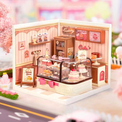 RoboTime 3D drewniana układanka Miniatura domku Cukiernia Tasty