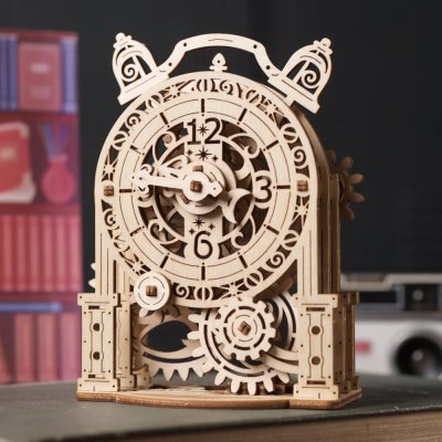 Ugears Drewniane Puzzle Mechaniczne 3D Dekoracyjny Budzik