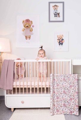 CEBA BABY Podložka přebalovací 2-hranná s pevnou deskou (50x70) Basic Garden