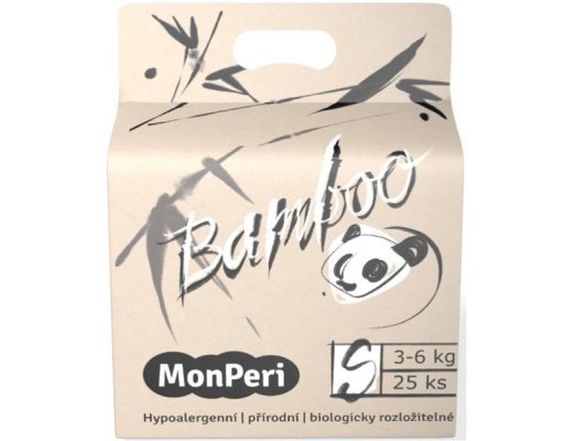 MONPERI Pieluchy bambusowe jednorazowe eco S (3-6 kg) 25 szt