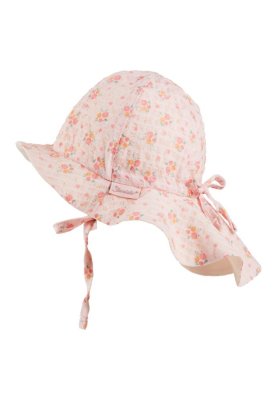 STERNTALER Kapelusz z osłoną karku do wiązania z filtrem UV 30 kwiaty dziewczynka 43 cm-5-6 m