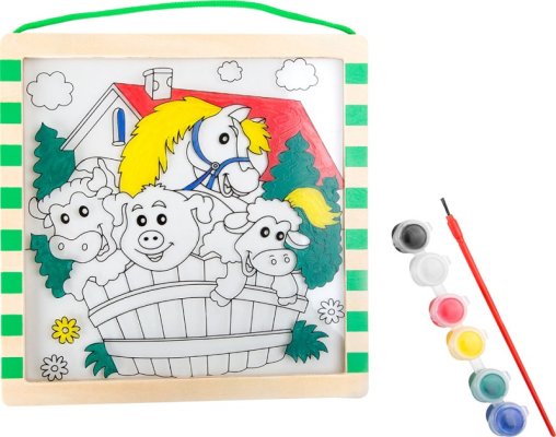 small foot Drewniany kolorowy obrazek farma ze zwierzętami