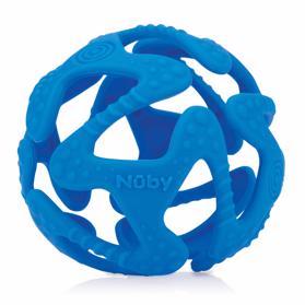 NUBY Teether bila silicon albastru inchis 3 m+