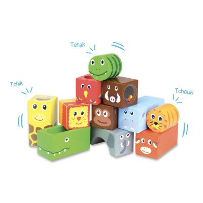 Vilac Cubes sonores en bois Savane