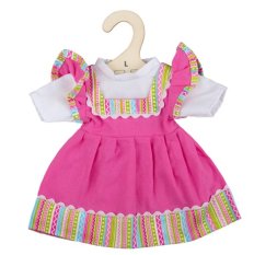 Bigjigs Toys Robe rose avec bordure rayée pour poupée 38 cm