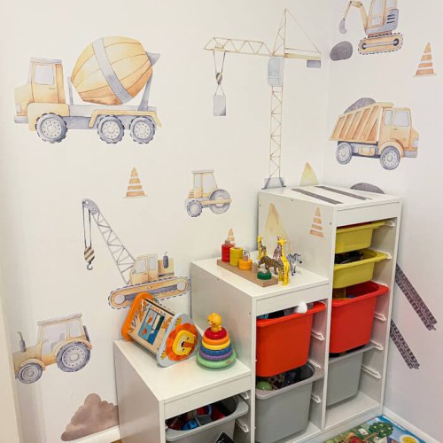 Children's wall stickers for boys - Construction machinery