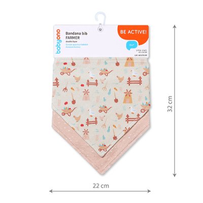 BABYONO Farmer cotton bib 2pcs, 0m+