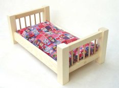 Houten poppenbed natuurlijk groot