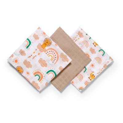 BABYONO Muslin pelene Super soft 3 kom - bež