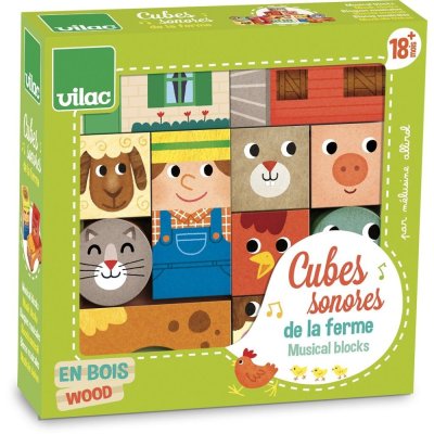 Vilac Drewniane klocki dźwiękowe Farma