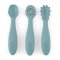 PETITE&MARS Set 3 ks silikonových tréninkových lžiček Take&Match Frosted Sky 6m+