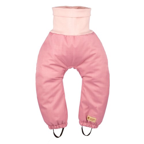 Pantaloni reglabili softshell pentru copii cu imitație blană de miel Monkey Mum® - Oiță roz