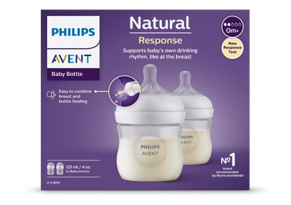 Philips AVENT Natural Response Flasche 125 ml, 0m+, 2 Stk.