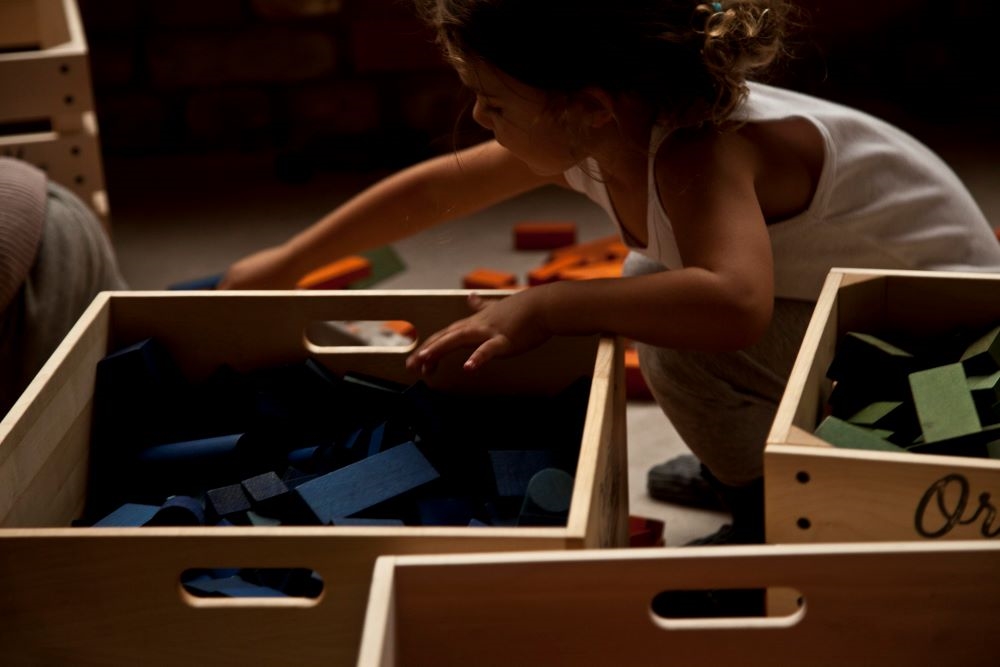 Wooden Story Blocks In Wooden Tray - 30 Pcs - Rainbow,Wooden Story Blocks In Wooden Tray - 30 Pcs - Rainbow