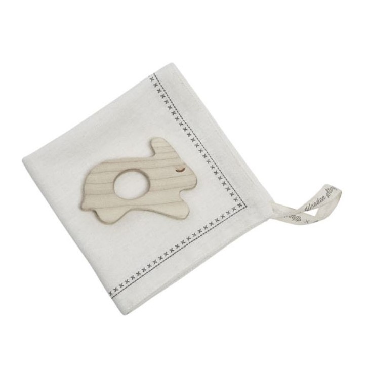 Wooden Story Mini Teether - Hare With A Hanky,Wooden Story Mini Teether - Hare With A Hanky