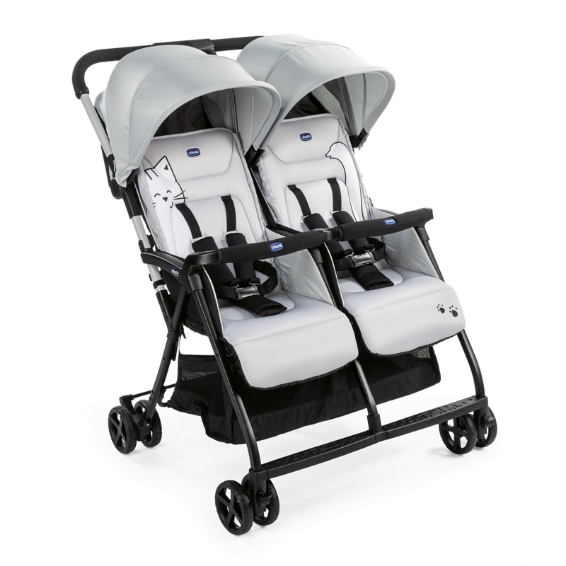 CHICCO Stroller Twin Sports Ohlala Twin Silver Cat