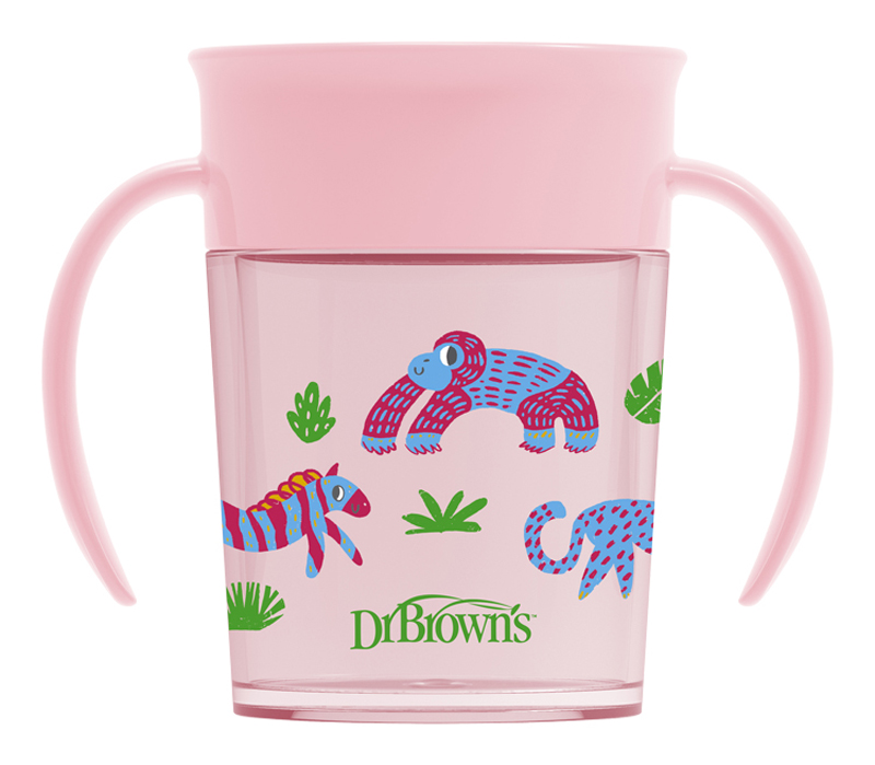 DR.BROWN'S Tasse Cheers360 6 Mois+ 200 Ml, Rose