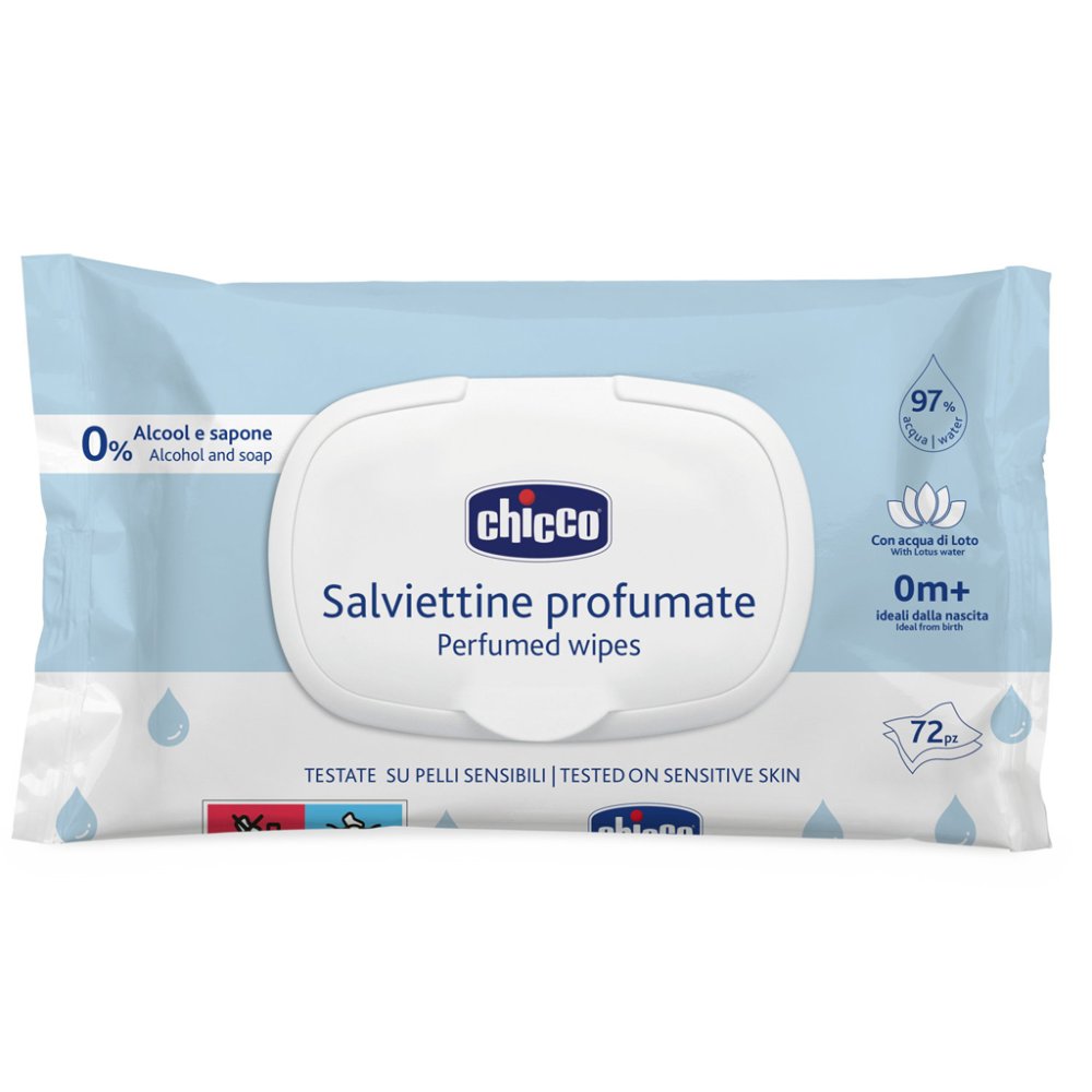 CHICCO Salviette Umidificate Per Bambini Delicatamente Profumate 72 Pz