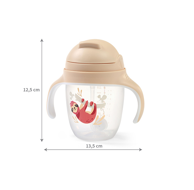 BABYONO Tazza Didattica Con Cannuccia Bradipo 6m+