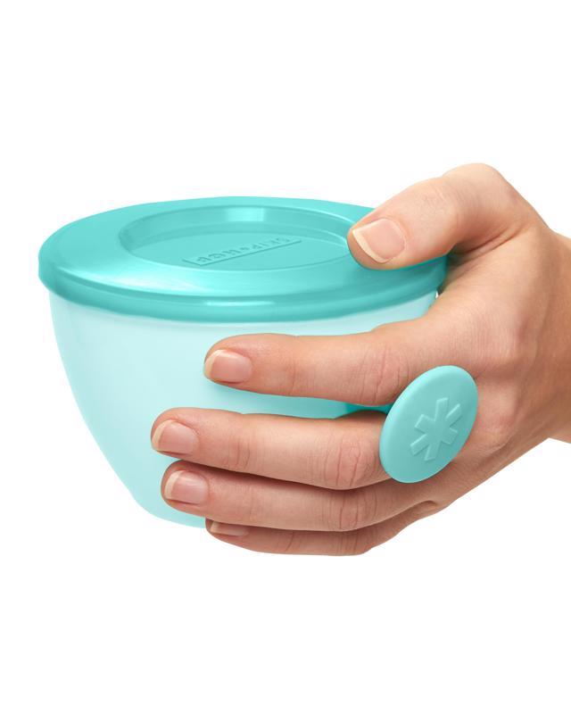 SKIP HOP Bowls With Lid And Holder Easy Grab Grey,Teal 2 X 240 Ml, 3m+