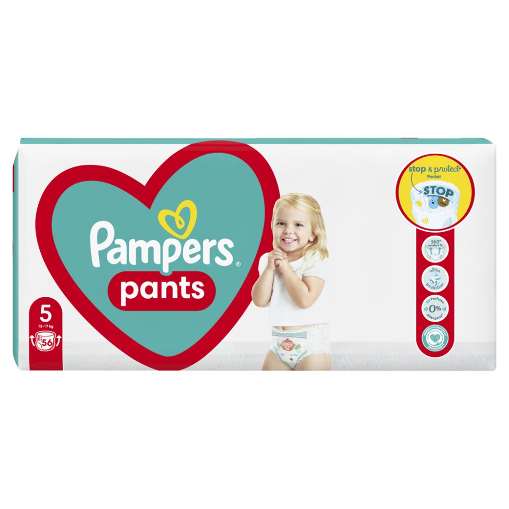 PAMPERS Pleny Kalhotkové Active Baby Pants Vel. 5 (56 Ks) 12-17 Kg