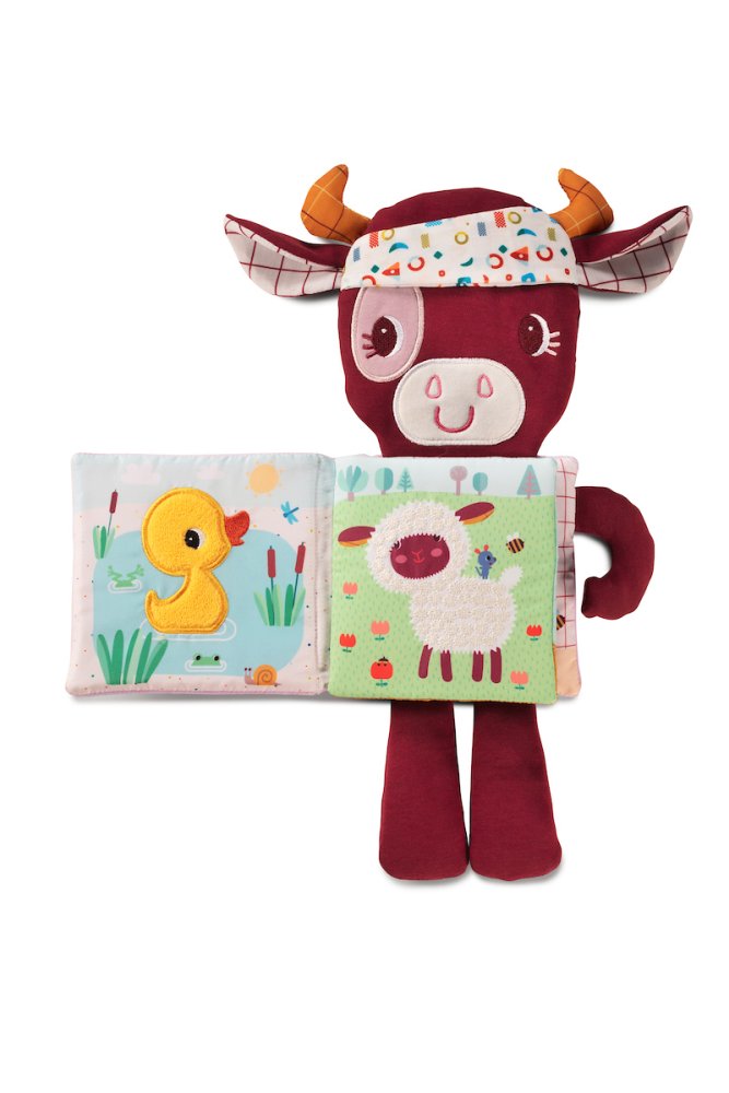 Lilliputiens - Textile Book With A Glowing Picture - Rosalie The Cow