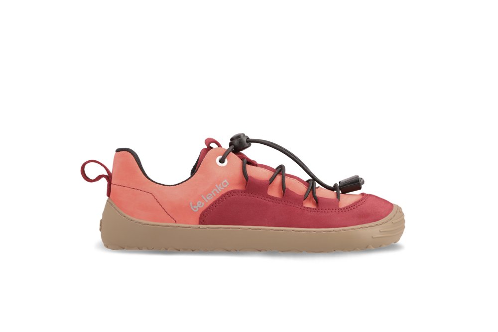 Dětské Barefoot Tenisky Be Lenka Xplorer - Dark Red & Coral Red 25