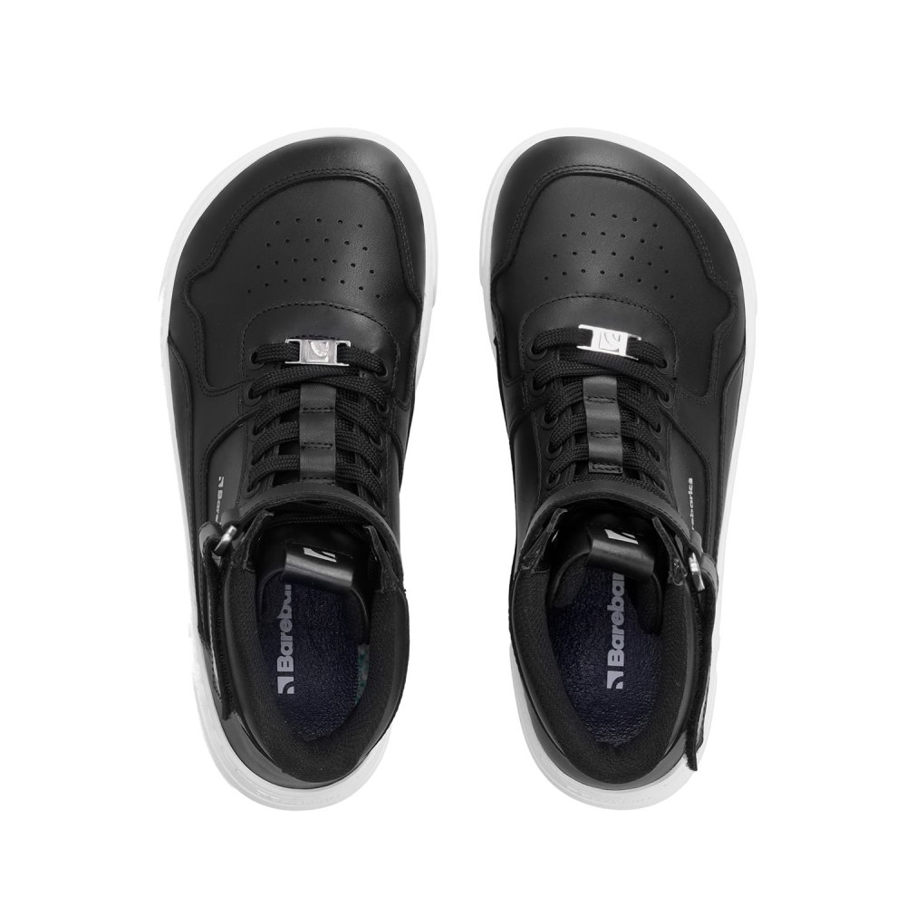 Barefoot Sneakers Barebarics Zing - Hoge Top - Zwart & Wit - Leer 41 Black