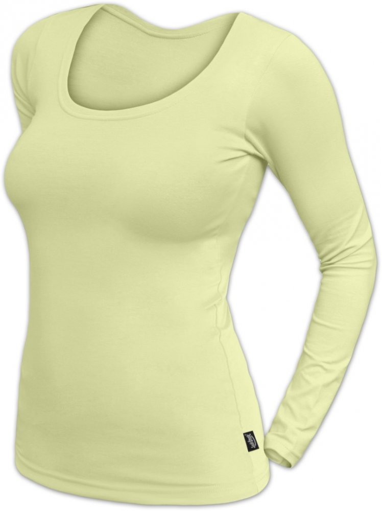 T-shirt damski Brigita, długi rękaw, jasnozielony L/XL
