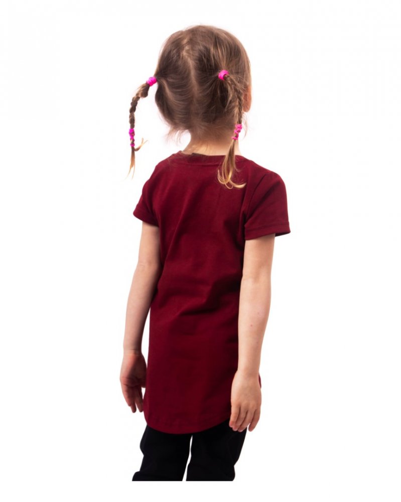 T-shirt manches courtes pour filles, bordeaux 134 – Image 3