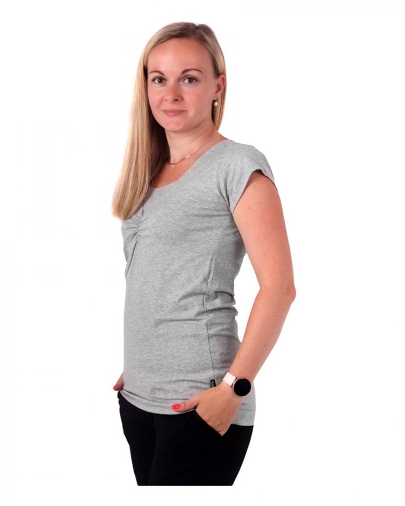 Klaudie Still-T-Shirt, kurze Ärmel, graues Innenfutter M/L – Bild 3