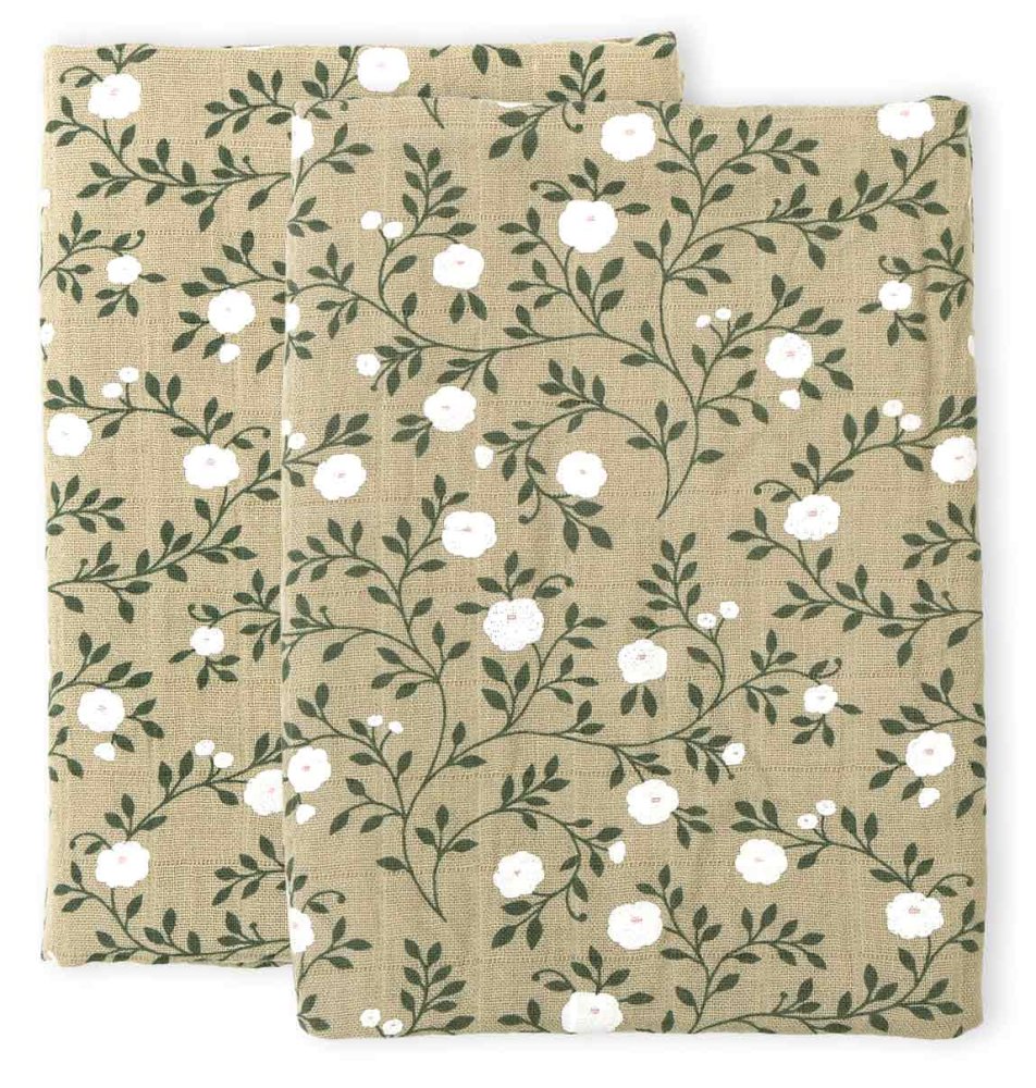 A Little Lovely Company - Muslinfiltar, blossom - dark sage